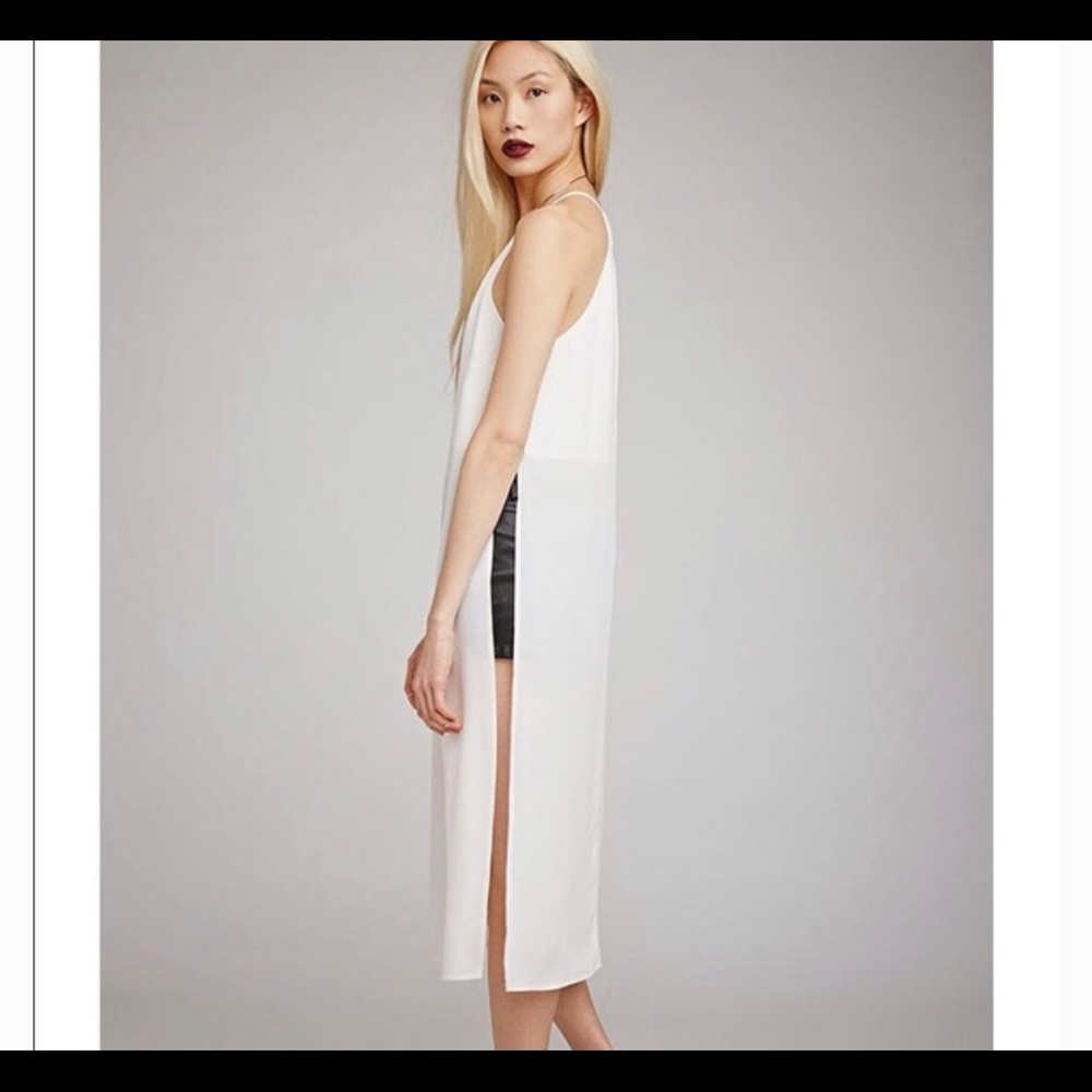 Zara white long sheer top
